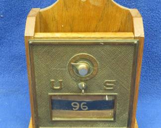 Lot 449. Old postal box repurposed to a letter holder