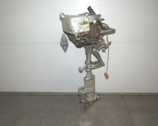 Lot 431. Vintage Johnson Model A-35 2.5 HP twin-cylinder outboard motor with compression. Produced in 1927 and 1928.