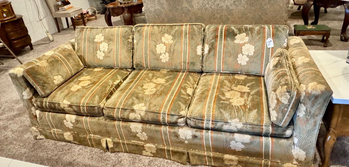 Fabulous MCM light green/light orange floral sofa
