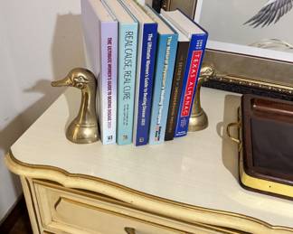 Brass duck head book ends 