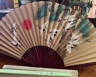 Vintage Japanese extra large decor fan
