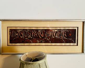 Artist Signed Wood Block Print by T. Nakayama  dated 1966