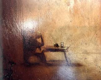 Appears to be Oil on Board, 19th Century Skull, Hour Glass