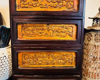 Four drawer Chinese Hand Carved Box
