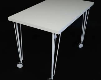 IKEA LINNMON or KRILLE white desk with casters second image