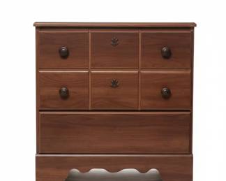 Vintage Cherry Nightstand with Six Drawers second image
