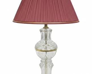 Waterford Crystal Table Lamp with Pleated Shade second image