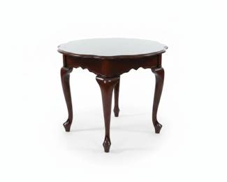 Chippendale Style Mahogany Side Table with Glass Top second image