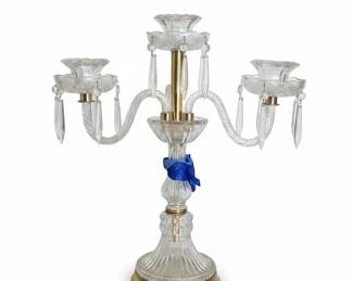 Crystal and Brass Candelabra with Prisms second image