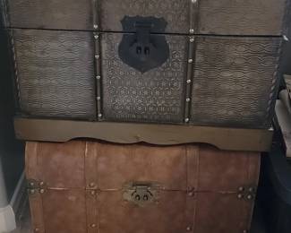 Set of Two Decorative Steamer Trunks
