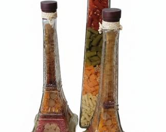 Eiffel Tower Shaped Glass Bottles with Preserved Foods second image