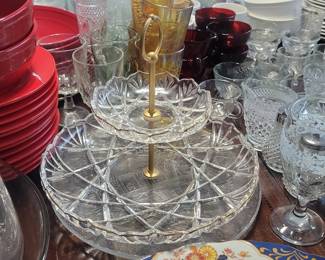 Godinger Dublin Crystal Tiered Serving Stand