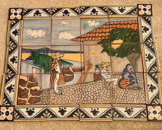 Mexican tile scene