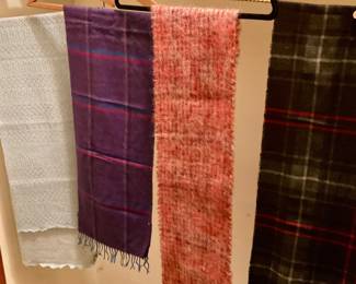 Lots of scarves, some silk, wool