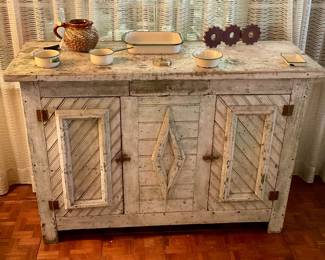 Cabinet built by local cabinet maker in 1890’s, all original