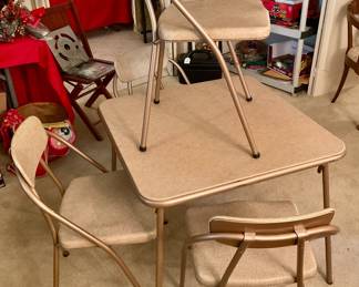 Found the table that matches the Costco folding chairs, complete set availablwe