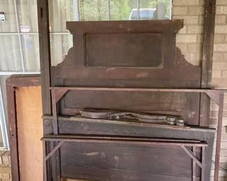 Half teaster bed, has been storage for decades needs some work, but a great piece