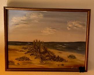 Oil painting , New England beach