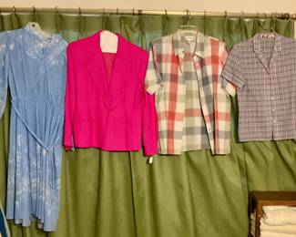Blue dress, jacket, blouses