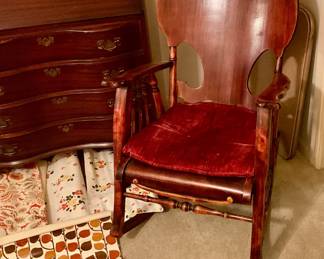 Grandmas old rocking chair, family Heirloom piece, vintage wallpaper