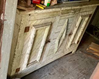 Hand built 1890’s storage cabinet has all original paint