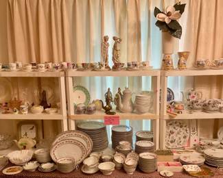 Porcelain and China, lots of demitasse cups and saucers, fine China 