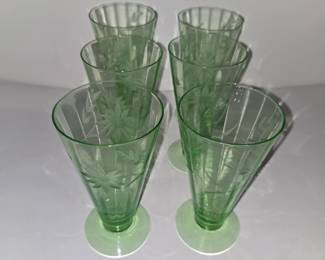 Green depression glasses