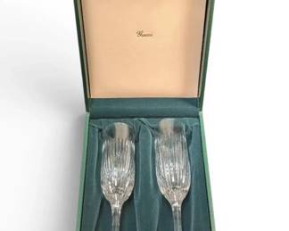 Gucci Crystal Champagne Flutes w Original Box