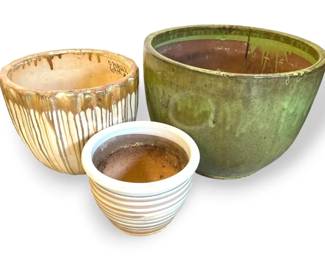 Three Large Ceramic Pots