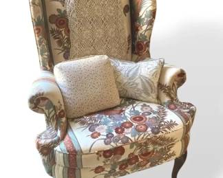 Queen Anne Style Wingback Chair