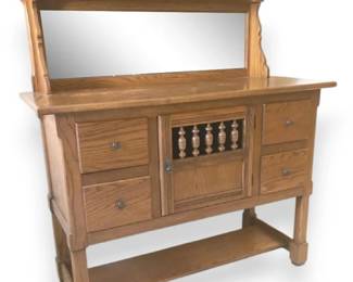 Oak Sideboard w Mirror