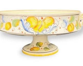 Di Camillo HandPainted Italian Majolica Ceramic Pedestal Bowl