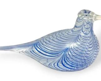 Iittalia Blue Blown Glass Bird