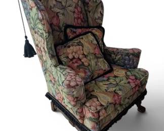 Baker Furniture Wingback Upholstered Floral Chair