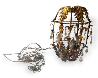 Gold Leaf Metal Chandelier