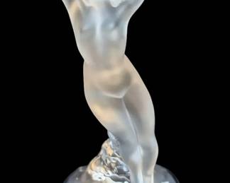Lalique Danseuse Bras Leves Crystal Dancing Lady Figurine w Box
