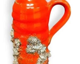 Vintage Handmade Lava Ceramic Pitcher Made In Iceland