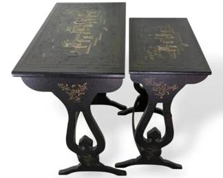 Black Nesting Tables By Baker Furniture