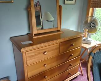 203 – Five Drawer Dresser with Mirror — 45x19x36