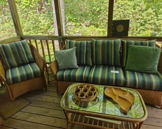 009 – Indoor Outdoor Wicker from Paul Rich sofa and chair - 75x33x35 sofa 32c32x35 chair