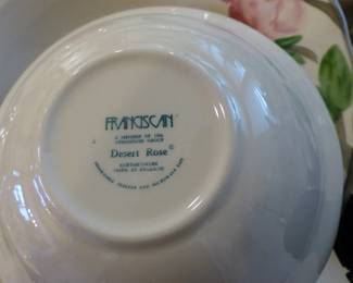 Bric-a-brac, Set of Franciscan dinnerware in "Desert Rose"