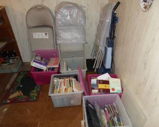 Folding chairs, vacuum, misc stuff 