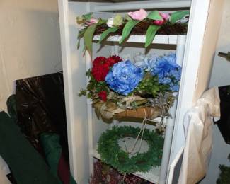 Silk flowers, wreaths
