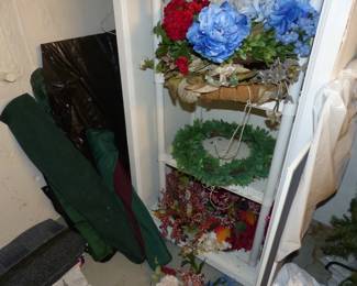 Silk flowers, wreaths