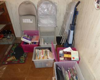 Folding chairs, vacuum, misc stuff 