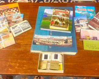 Vintage postcards , playbills and vacation brochures.
