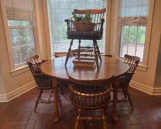 Puddle foot table and 6 chairs