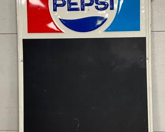 1976 Emb. Pepsi-Cola Menu Sign, 27in x 36in, Stout Industries