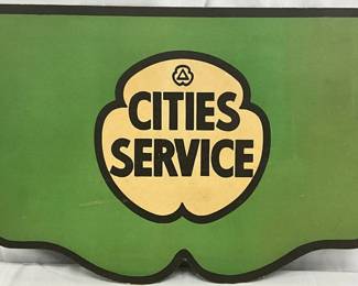 Early Cities Service Koolmotor Radiator Guard Cardboard Sign, 20×12 Inches