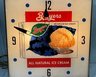 Breyers All Natural Ice Cream Lighted Clock, 15in